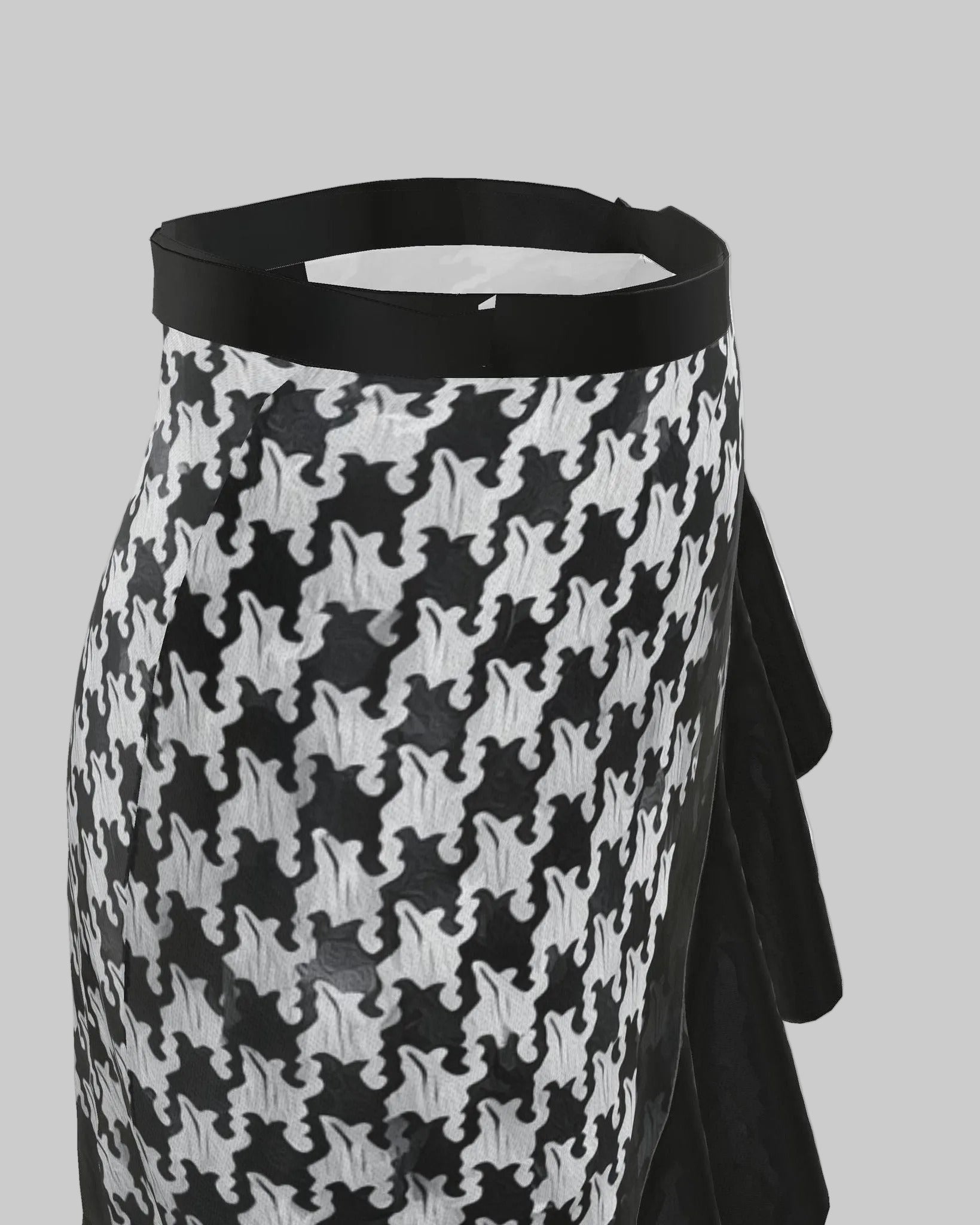 Flounce Skirt Pied-de-coq print