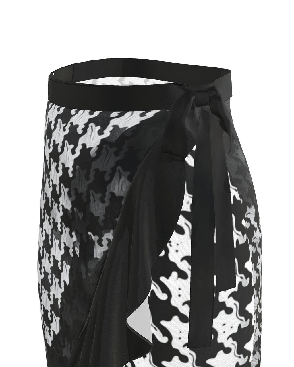 Flounce Skirt Pied-de-coq print