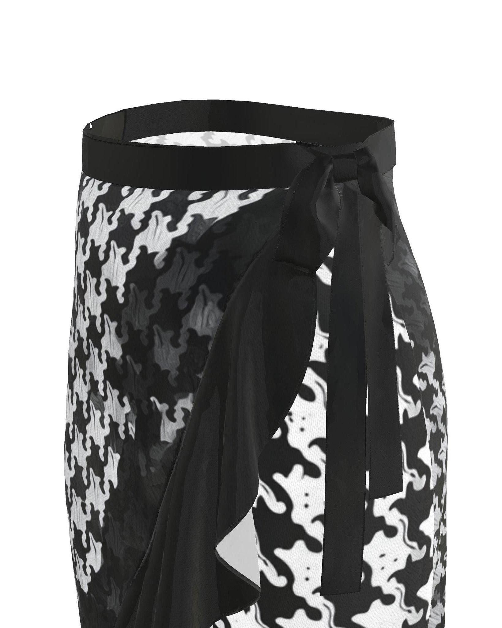 Flounce Skirt Pied-de-coq print