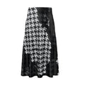 NimiaN Noir Houndstooth Midi Skirt (A-Line)