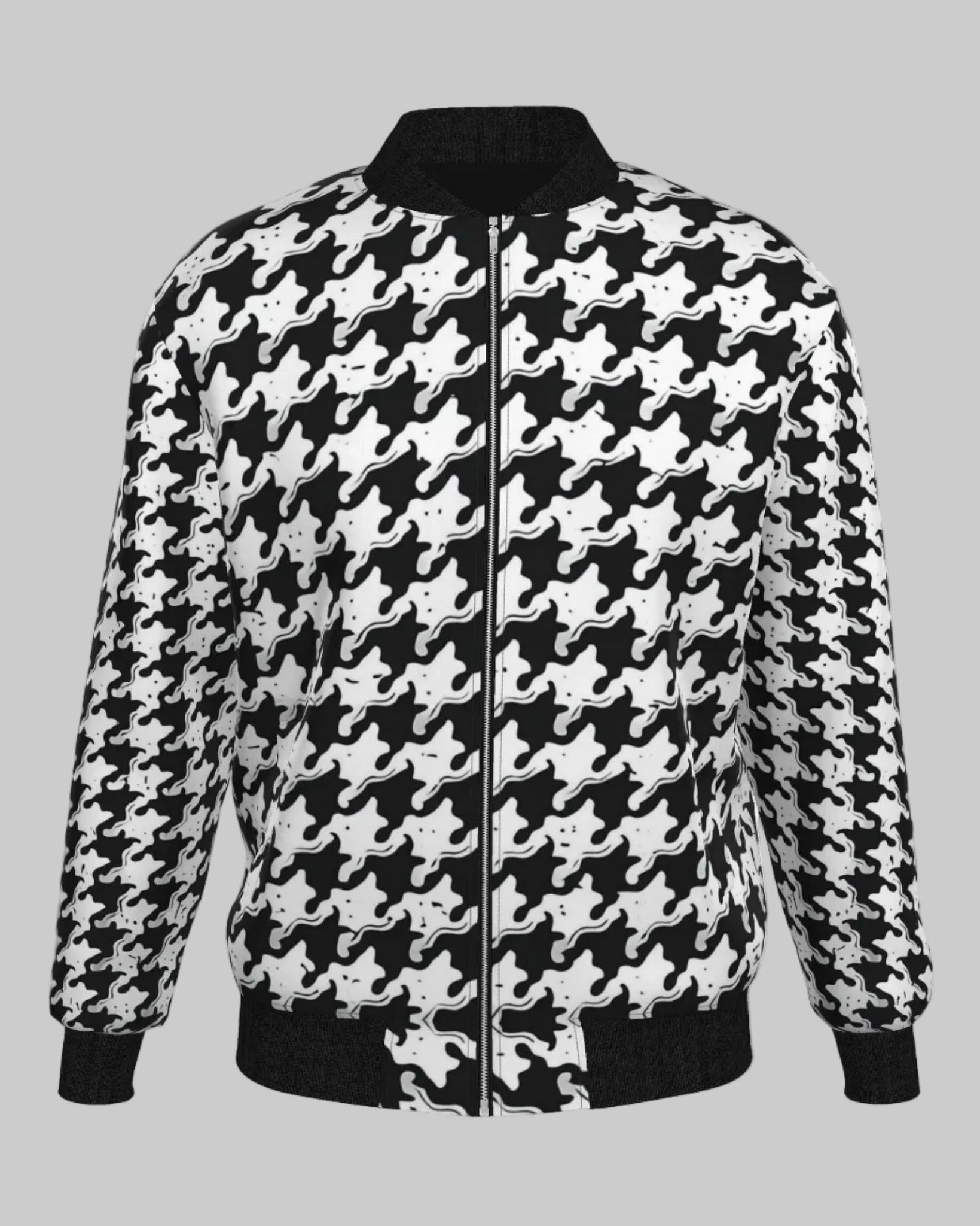 Men's Bomber Jacket Pied-de-coq print