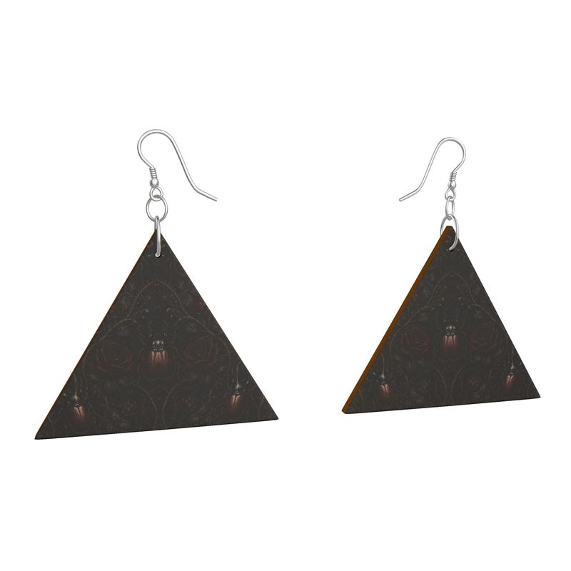 Wooden Earrings Geometric Shapes