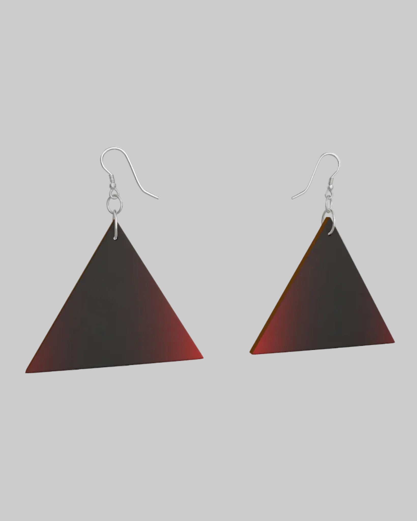 Wooden Earrings Triangle Gradient