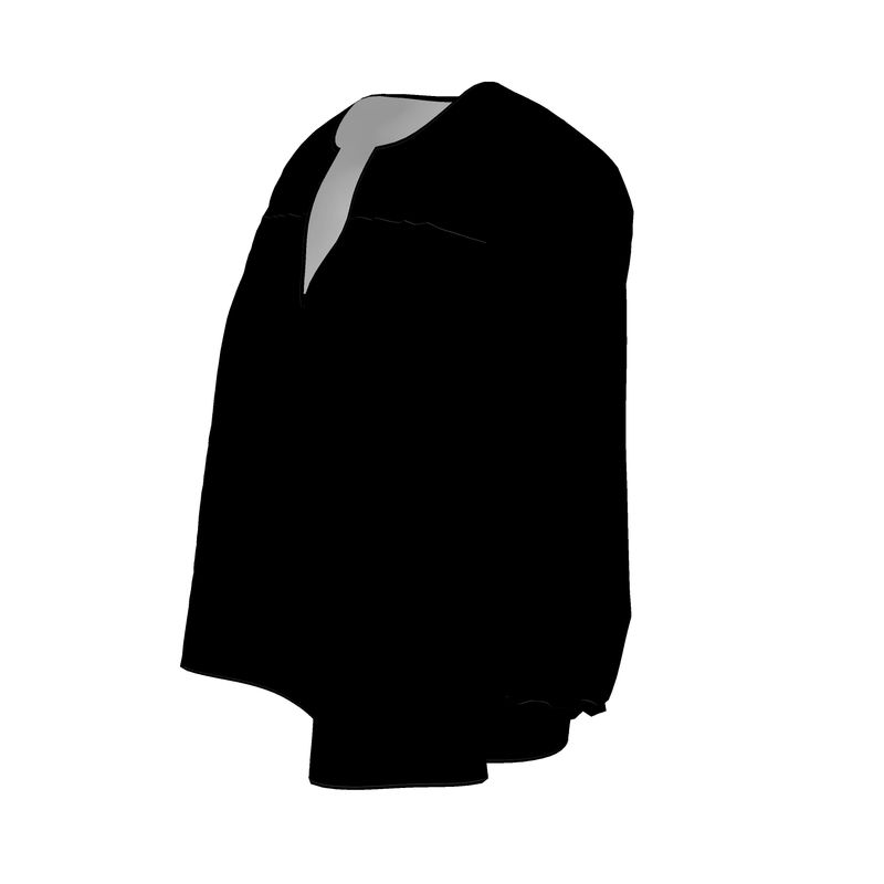 NimiaN Minimal Black Blouse – Elastic Cuff Sleeves