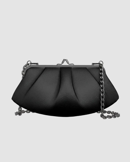 Black Pleated Frame Bag