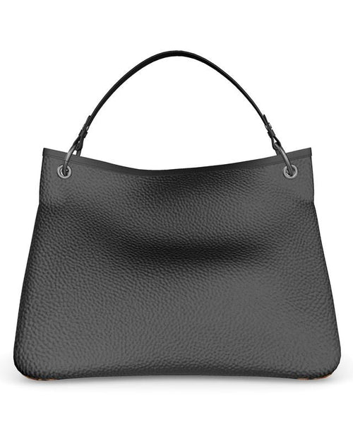 Black Talbot Slouch Bag with Leopard Details Pattern