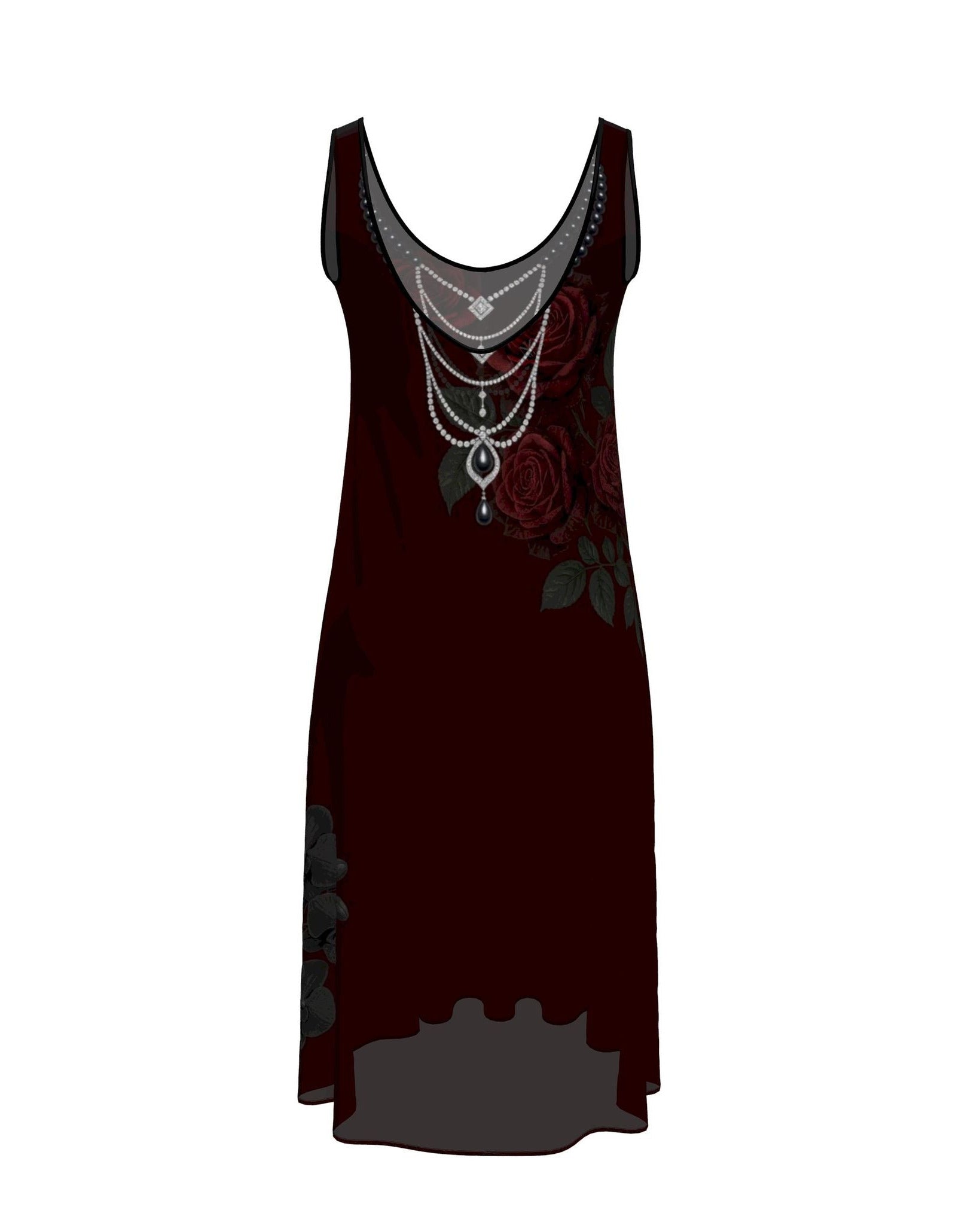 Sleeveless Midi Dress Dark Romance