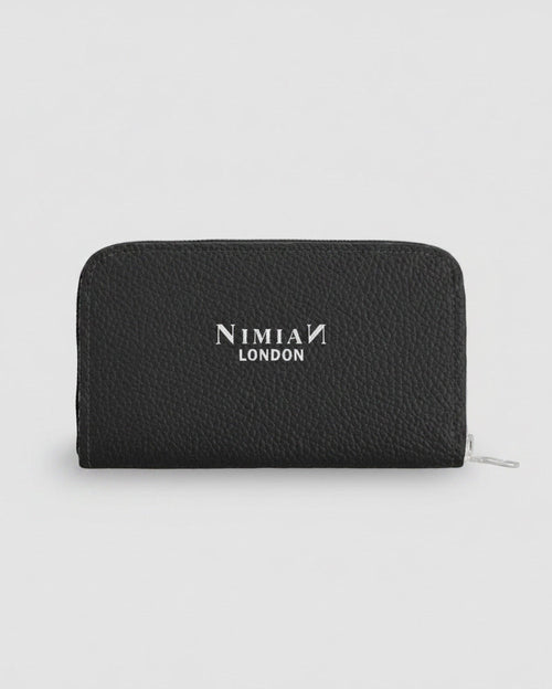 Black Leather Zip Purse