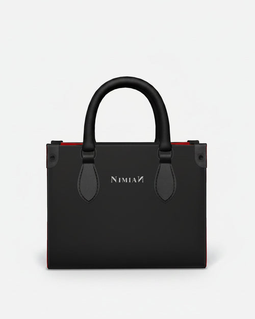 Black Mini Bonchurch Shopper Bag with Red Sides