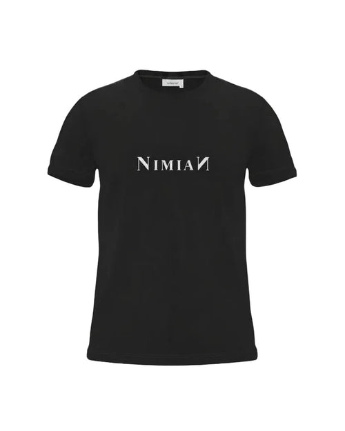 Black t-shirt with 'Nimian' logo on a white background
