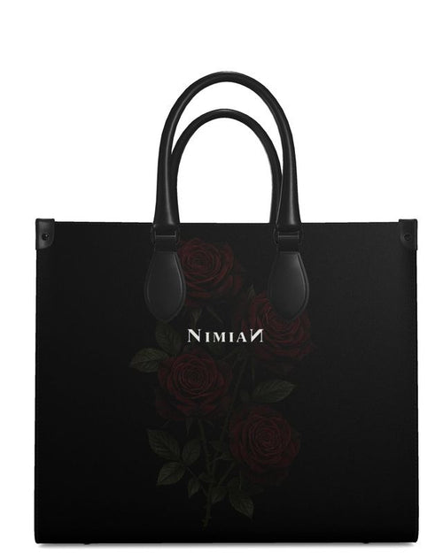 Black Leather Shopper Bag Dark Romance
