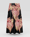 Midi Skirt Maxi Caladium Thai Beauty Pattern