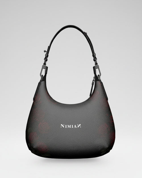 Black Mini Curve Bag Red Roses Dark Romance