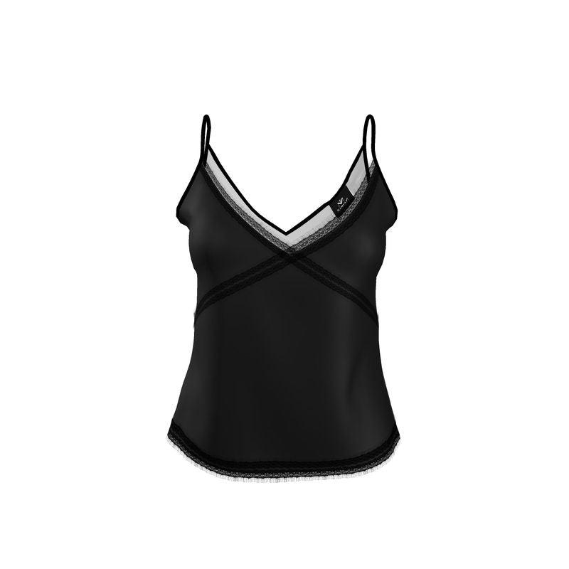 NimiaN Lace-Trim Cami Top (Black)