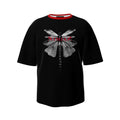 NimiaN Men’s Oversized Graphic T-Shirt – Dragonfly (Red collar)