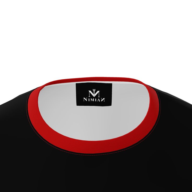 NimiaN Men’s Oversized Graphic T-Shirt – Dragonfly (Red collar)