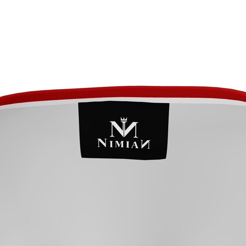 NimiaN Men’s Oversized Graphic T-Shirt – Dragonfly (Red collar)