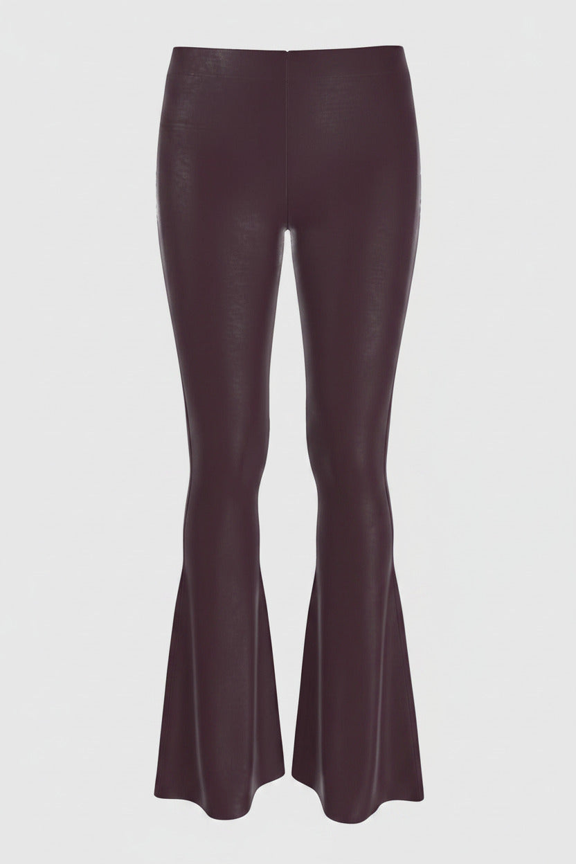 NimiaN High-Waisted Flare Leggings – Red