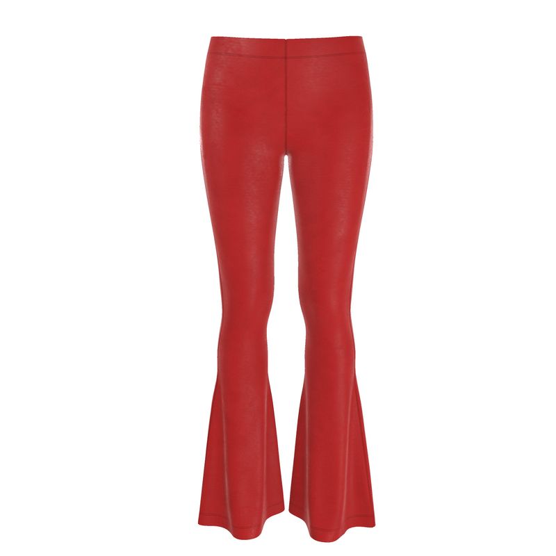NimiaN High-Waisted Flare Leggings – Red