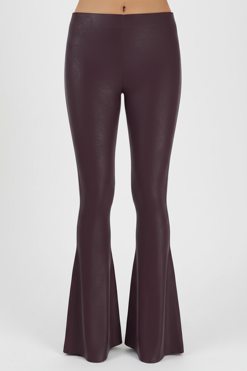 NimiaN High-Waisted Flare Leggings – Red