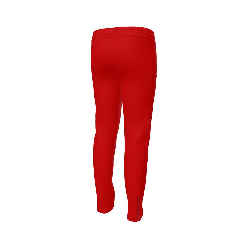 NimiaN Men’s Crimson Track Trousers RED– Side Stripe