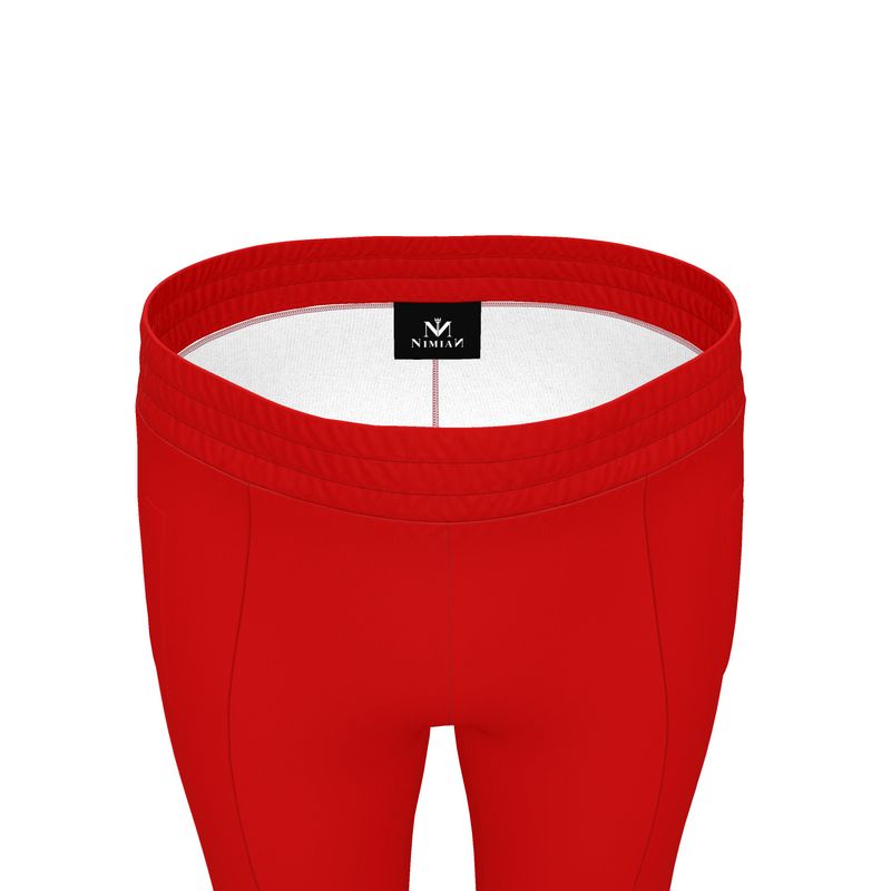 NimiaN Men’s Crimson Track Trousers RED– Side Stripe