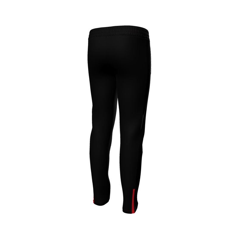 NimiaN Men’s Crimson Track Trousers Black– Side Stripe