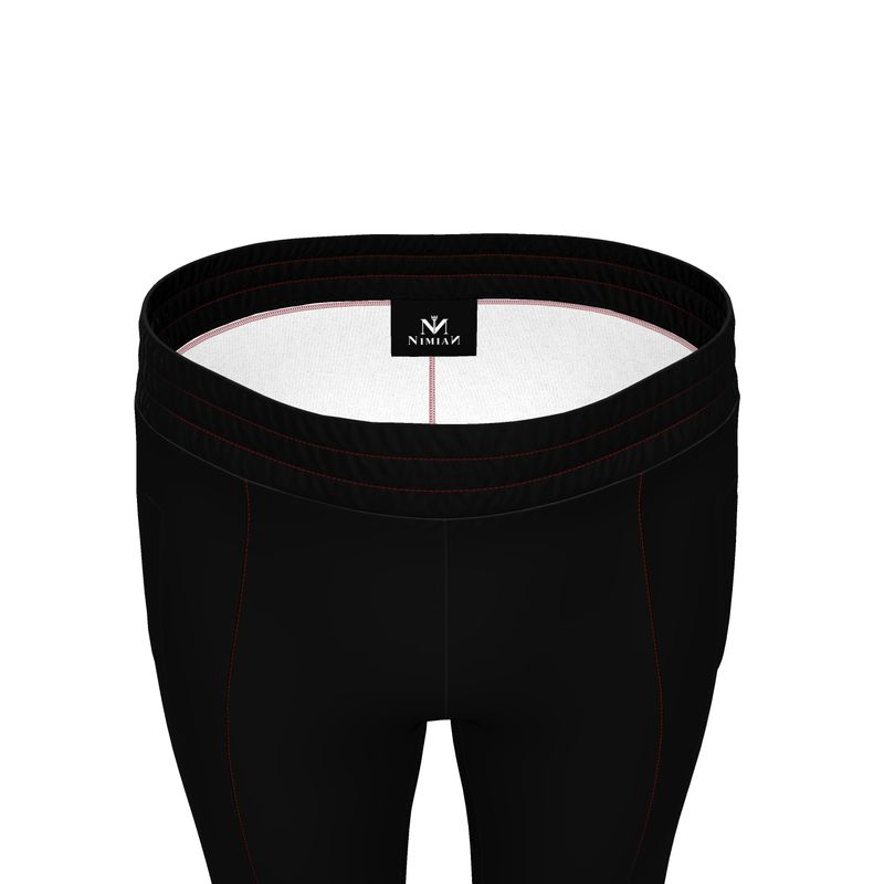 NimiaN Men’s Crimson Track Trousers Black– Side Stripe