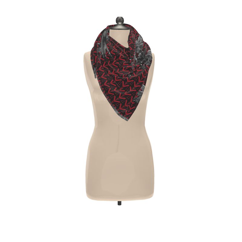 NimiaN Crimson Dragonfly Scarf Wrap