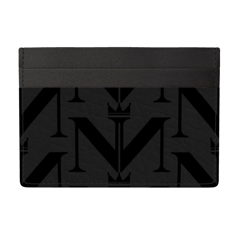 NimiaN Monogram Leather Card Holder (Black)