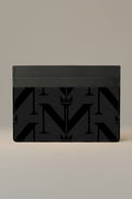 NimiaN Monogram Leather Card Holder (Black)