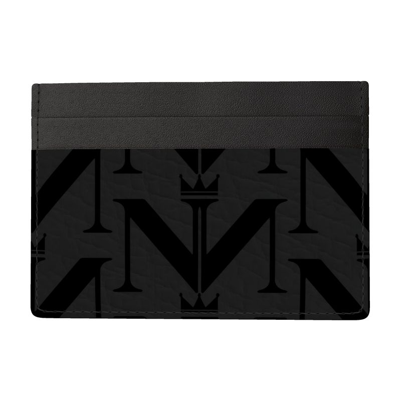 NimiaN Monogram Leather Card Holder (Black)