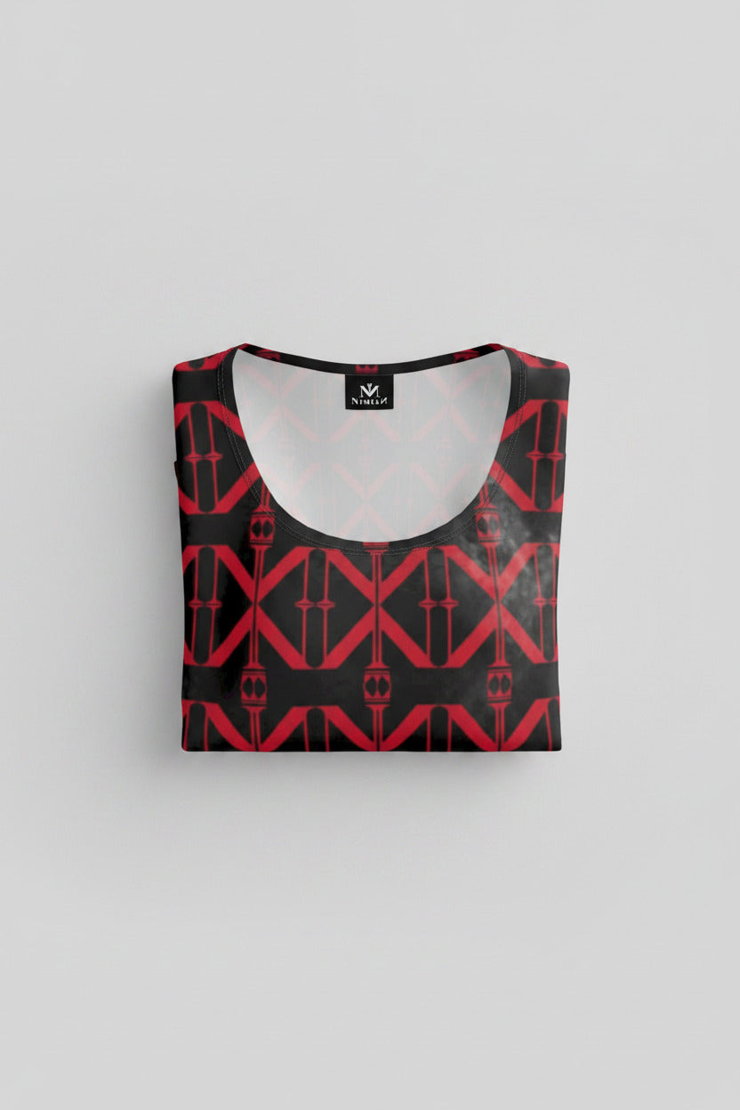 Geometric Print Ladies Tunic T-Shirt