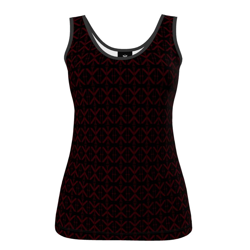 NimiaN Noir & Crimson Monogram Vest Top