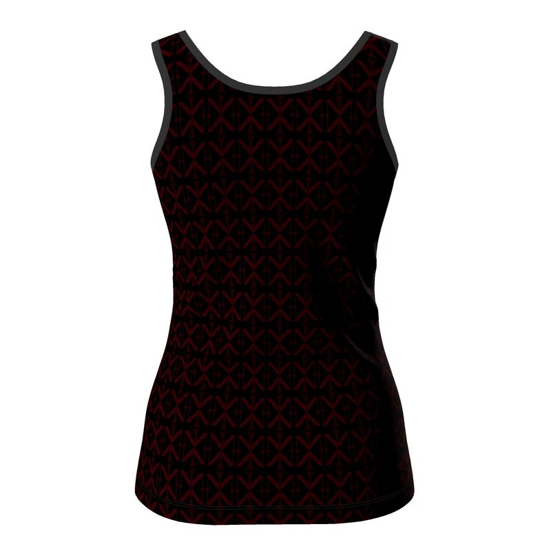 NimiaN Noir & Crimson Monogram Vest Top
