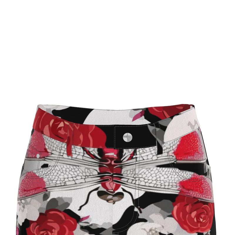Denim Maxi Skirt Red Dragonfly