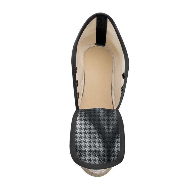 Ladies Wedge Espadrilles pied de coq pattern
