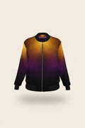 NimiaN Gradient Dark Grape Marble Velvet Women's Bomber Jacket