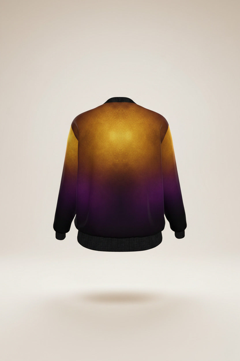 NimiaN Gradient Dark Grape Marble Velvet Women's Bomber Jacket
