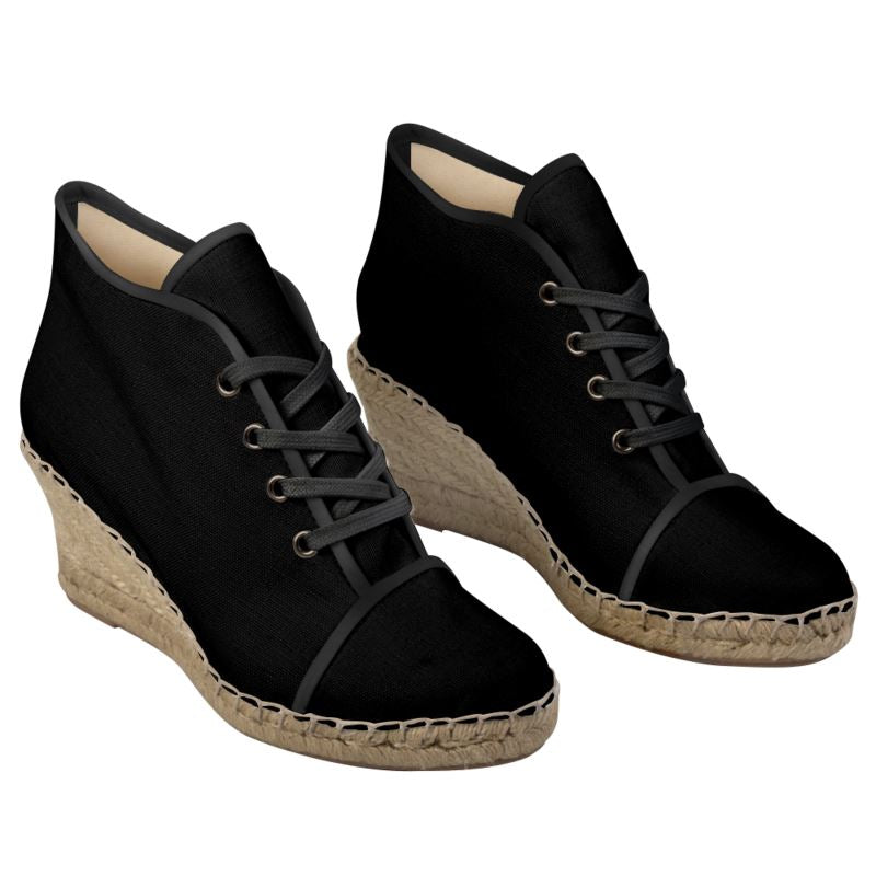 Ladies Wedge Espadrilles Black