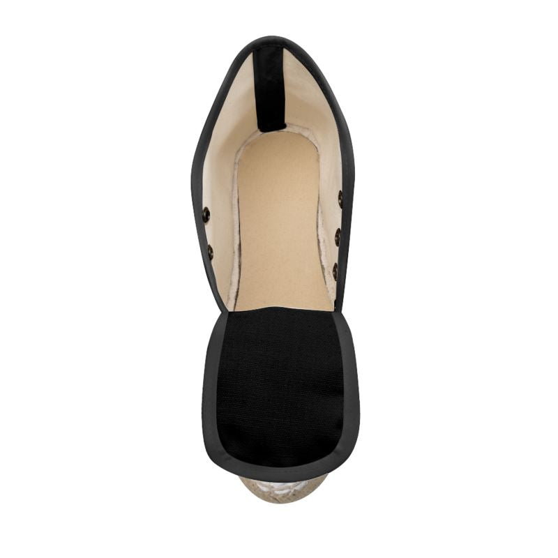 Ladies Wedge Espadrilles Black