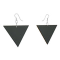 Wooden Earrings Geometric Shapes in dark blue-green