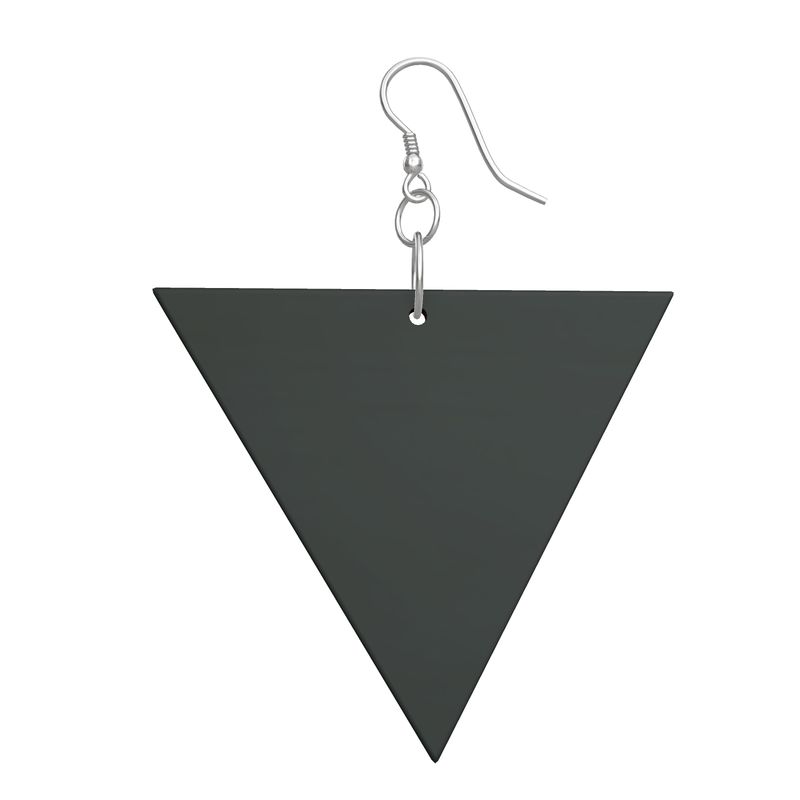 Wooden Earrings Geometric Shapes in dark blue-green