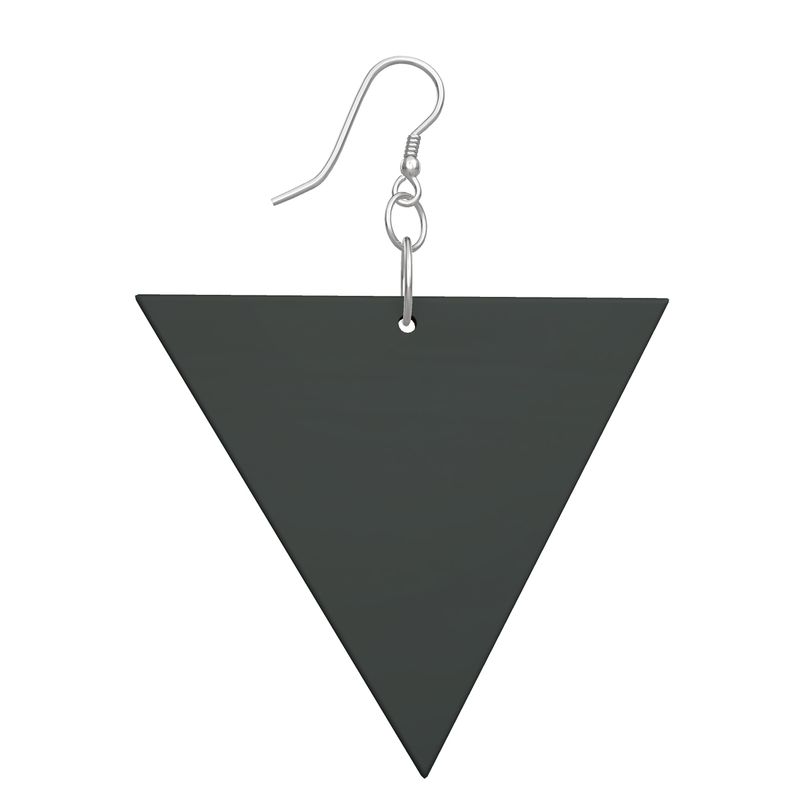 Wooden Earrings Geometric Shapes in dark blue-green