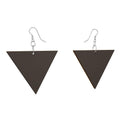 Wooden Earrings Geometric Shapes Dark Brown
