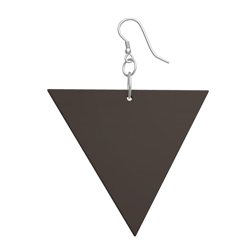 Wooden Earrings Geometric Shapes Dark Brown