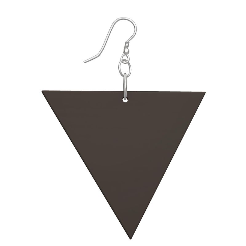 Wooden Earrings Geometric Shapes Dark Brown