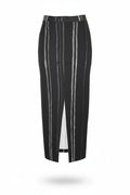 NimiaN White Stripes Denim Maxi Skirt