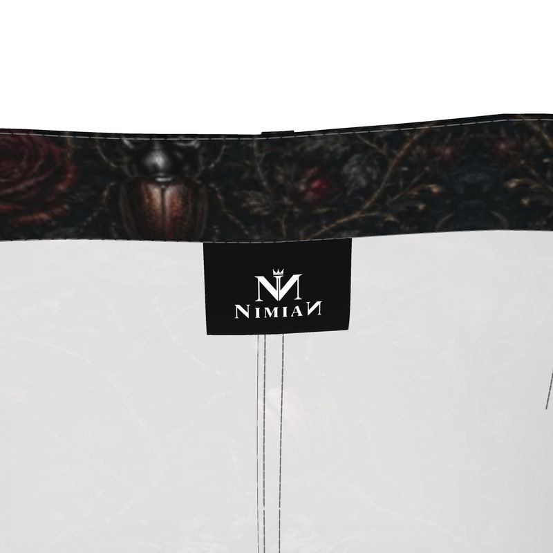 Denim Maxi Skirt Rhino beetle Red Details