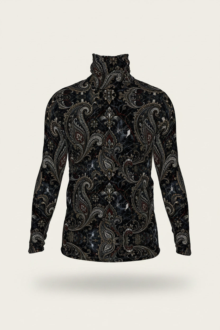 NimiaN Men’s Paisley Roll-Neck Sweater